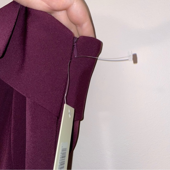 Eliza J Off The Shoulder Scuba Crepe Plum Cocktail Dress Size 10 - Picture 5 of 11